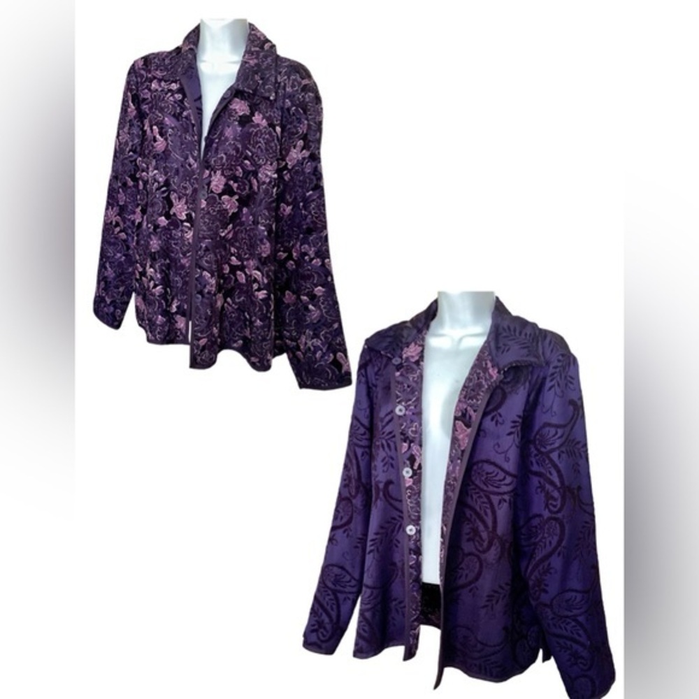 Reversible ❣️ 2 in 1 Gorgeous Tapestry Jacket Purple Coldwater Creek